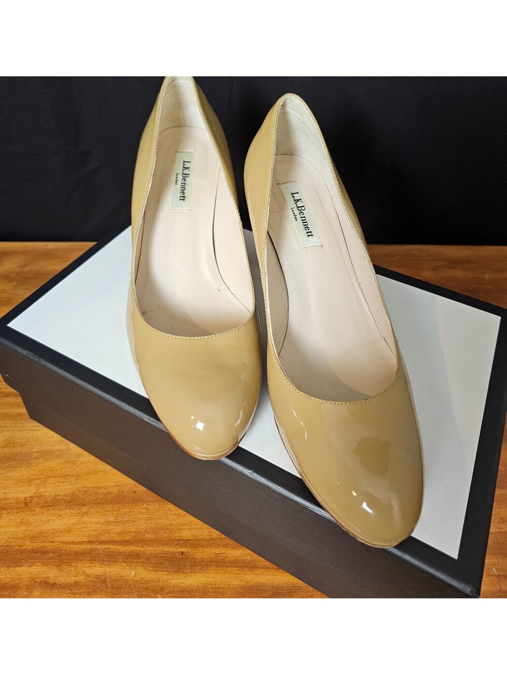 L.K. Bennett Heels Nude Women 7.5 Patent Leather Pumps
